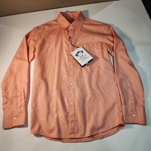 Appaman Fine Tailoring Boys Orange Checked Dress Shirt Size 12